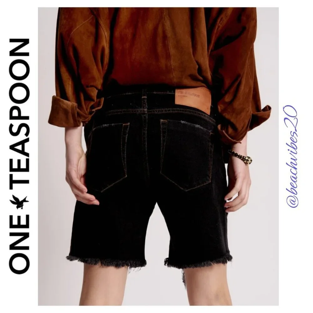 ONE TEASPOON Stevies Low Waist Long Length Boyfriend Denim Shorts 26 NWT 0-290